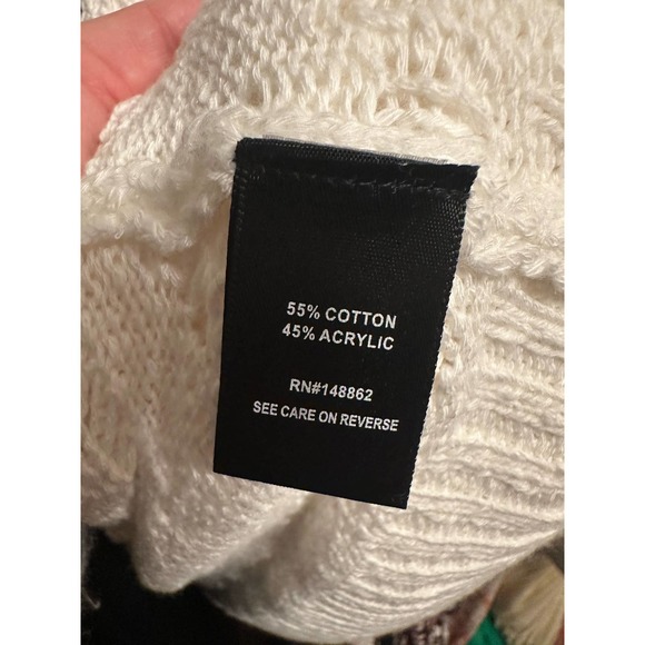 Torrid Women's White Open Front Stitch Cardigan Poncho Sweater NWT 1/2 - Picture 5 of 5